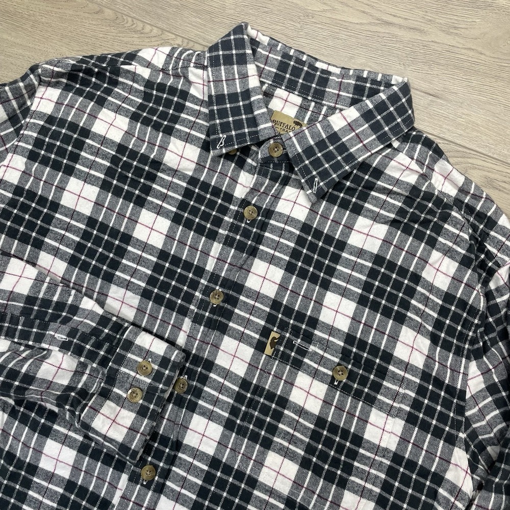 Buffalo Jackson Trading Co Flannel Shirt Men Sz L Cotton READ***